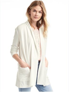 GAP Lightweight Open-Front Cream Cardigan